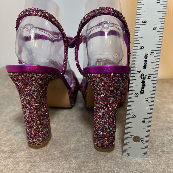 Kate Spade Rainbow Glitter Bow Miya Platform Open Toe Heels Size 9B NWOT - Picture 3 of 10